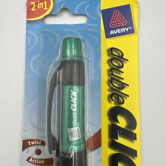 Avery Double Click Ball Point Black Ink Pen Stylus Teal 49818 - Picture 2 of 5